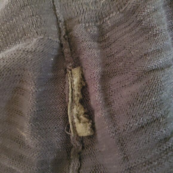 AllSaints Semi-Sheer Slub Knit Sweater V-Neck Pullover Black Sz L - Picture 6 of 6